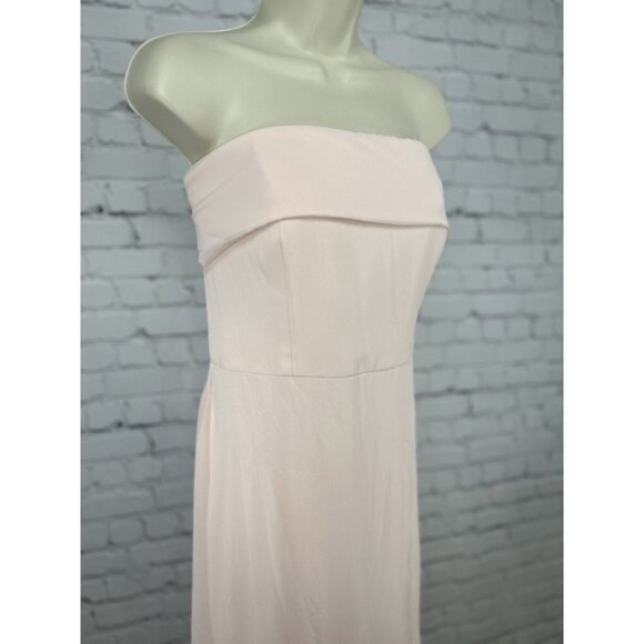 Bella Bridesmaids Light Pink Strapless Lined Zip Up Maxi Dress Size 12 R - Picture 5 of 8
